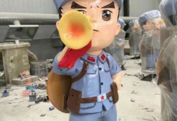 街道紅軍雕塑 現代景觀抗戰雕塑 彩繪革命雕塑