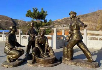 酒店紅軍雕塑 景觀美陳革命雕塑 現代抗戰雕塑