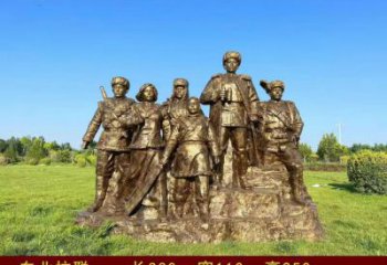 庭院紅軍雕塑 公園草地革命雕塑 鍛造抗戰雕塑