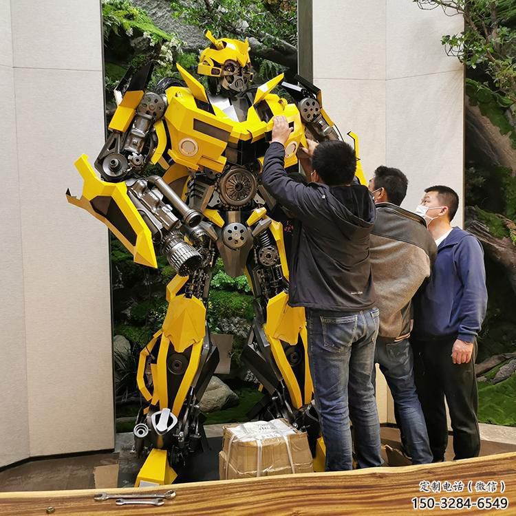 大門口機器人雕塑廠家 發光公園卡通雕塑 仿真動漫雕塑