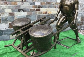 商場(chǎng)獨(dú)輪車(chē)雕塑 民俗雕塑 店門(mén)口小品