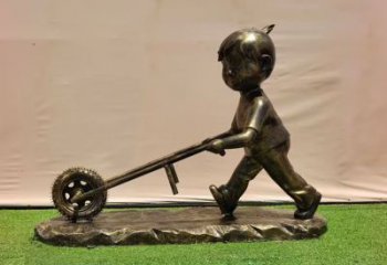 庭院獨(dú)輪車(chē)雕塑 城市彩繪雕塑 民俗小品