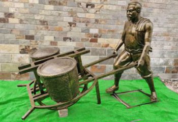 園林獨(dú)輪車(chē)雕塑 風(fēng)景區(qū)民俗雕塑 廣場(chǎng)小品