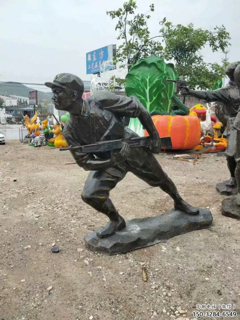 交警雕塑 彩繪剪紙軍人雕塑 現(xiàn)代士兵雕塑