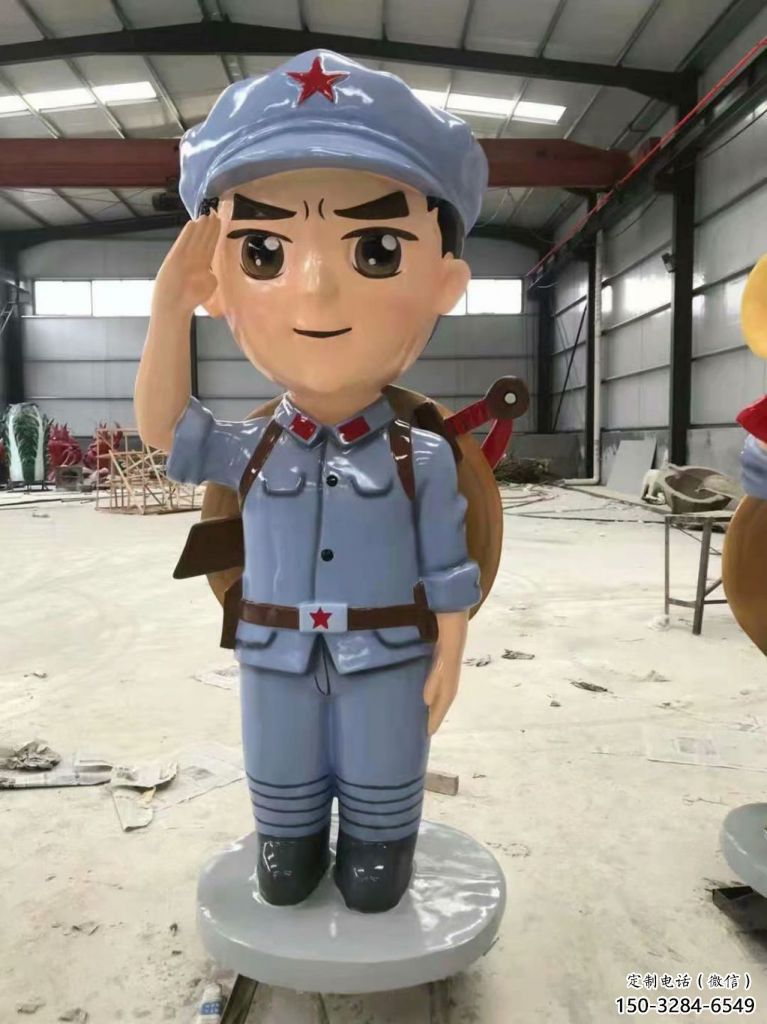 商業(yè)街交警雕塑 烤漆軍人雕塑 彩繪士兵雕塑