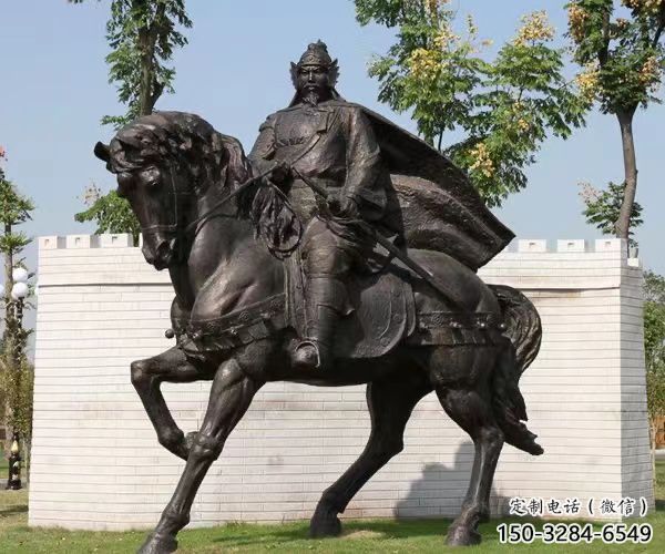 岳飛騎馬雕塑 鑄銅名人雕塑蔬 農村肖像雕塑