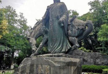 鍛造岳飛雕塑 鑄銅名人雕塑 戶(hù)外肖像雕塑