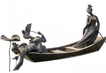 園林船夫雕塑 風景區民俗雕塑 廣場小品