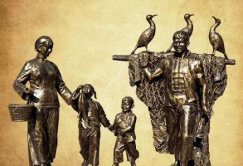 廣場船夫雕塑廠家 公園民俗雕塑 抽象擺件