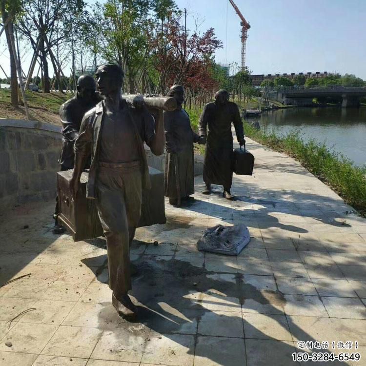 園林漁民雕塑 城市廣場(chǎng)雕塑 步行街?jǐn)[件