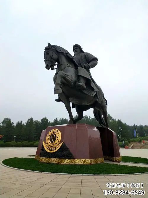 鑄銅皇帝雕塑 黃銅古代雕塑 步行街雕塑