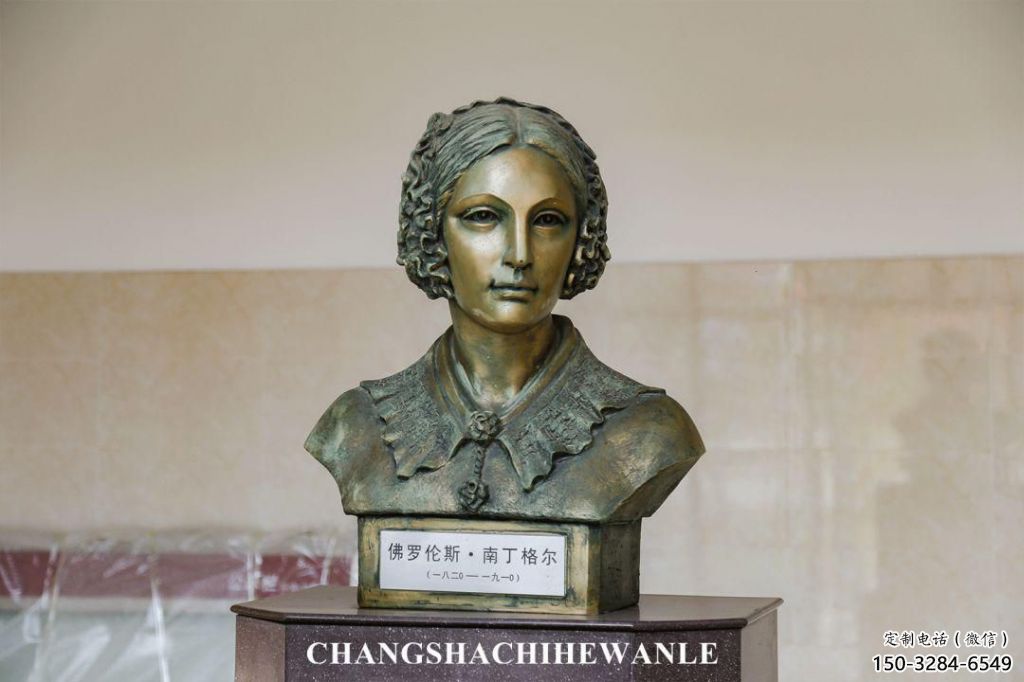 創(chuàng)意南丁格爾雕塑 鑄銅名人雕塑 公園頭像雕塑