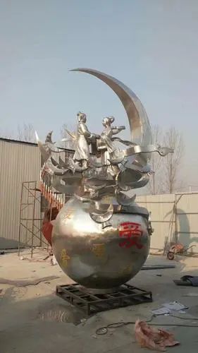 仿古牛郎織女雕塑 庭院彩繪雕塑 田間小品