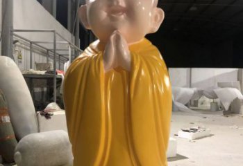 現代小和尚雕塑 大型兒童雕塑 鑄銅肖像雕塑