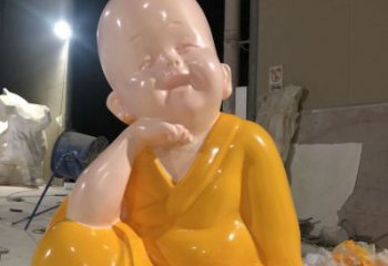 鑄造小和尚雕塑 中式村口兒童雕塑 景觀肖像雕塑