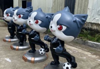 彩繪黑貓警長(zhǎng)雕塑 仿真卡通雕塑 街頭雕塑