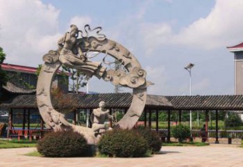 現代牛郎織女雕塑 大型神話雕塑 鏡面雕塑