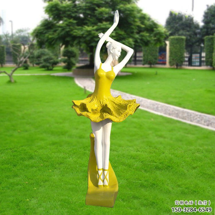 別墅區跳舞雕塑 大型別墅區舞者雕塑 彩繪女孩雕塑