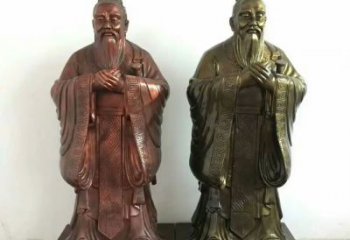 街道孔子雕塑 現代景觀雕塑 彩繪古代雕塑