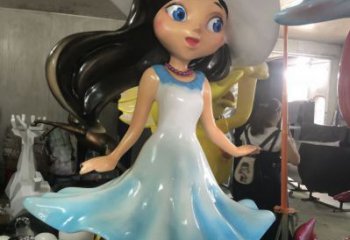 彩繪女孩雕塑 大型城市雕塑 商業(yè)街擺件