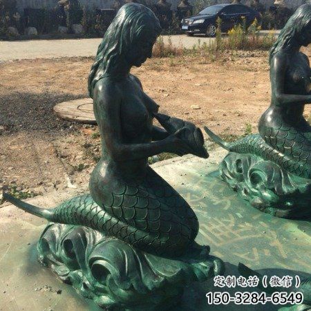 大門(mén)口美人魚(yú)雕塑 發(fā)光公園卡通雕塑 仿真動(dòng)漫雕塑