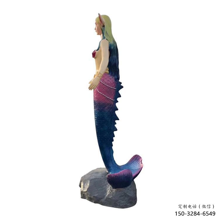 庭院美人魚雕塑 公園草地卡通雕塑 鍛造動漫雕塑