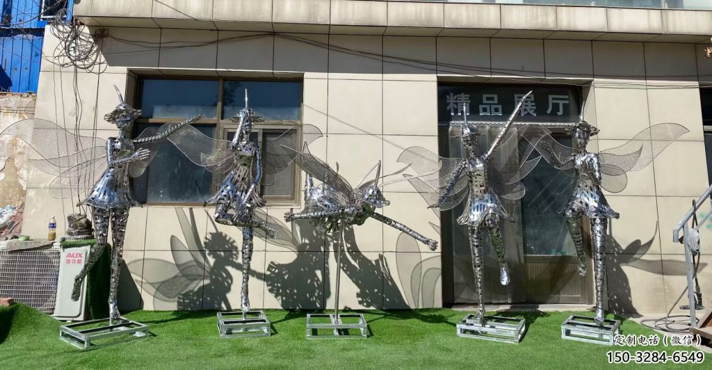 燈光小精靈雕塑 鏤空卡通雕塑 商業街動漫雕塑