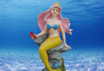 公園美人魚(yú)雕塑 酒店門(mén)口雕塑 彩繪擺件