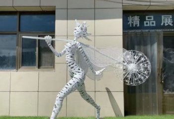 景觀小精靈雕塑 鏤空卡通雕塑 商業(yè)街動漫雕塑