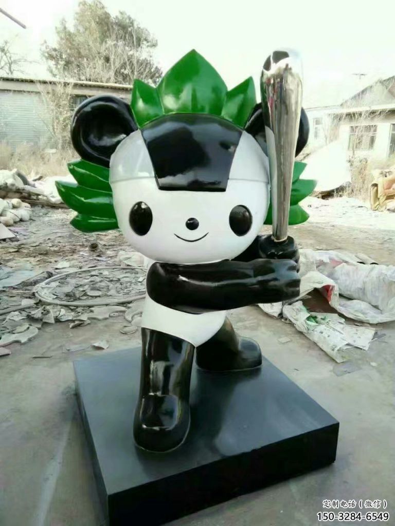 戶外福娃雕塑 噴漆景觀體育雕塑 彩繪奧運(yùn)雕塑