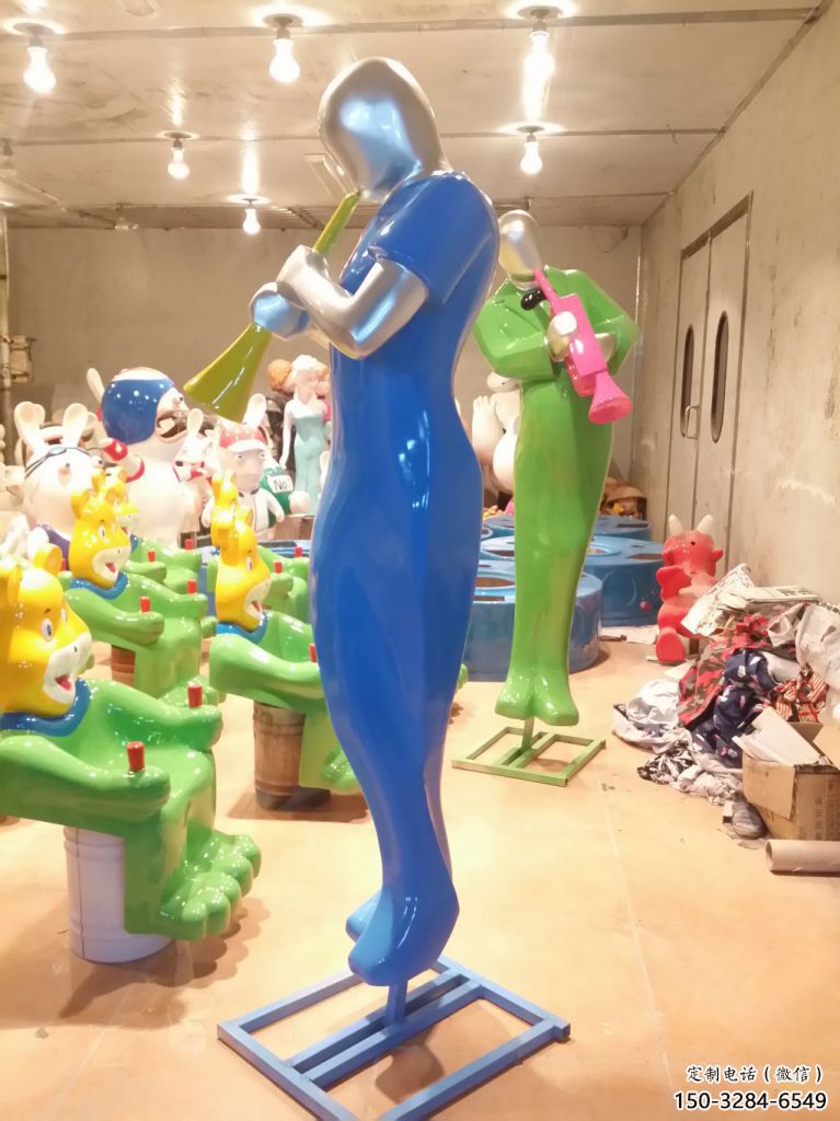 吹拉彈唱雕塑 彩繪剪紙樂隊雕塑 現代音樂人雕塑