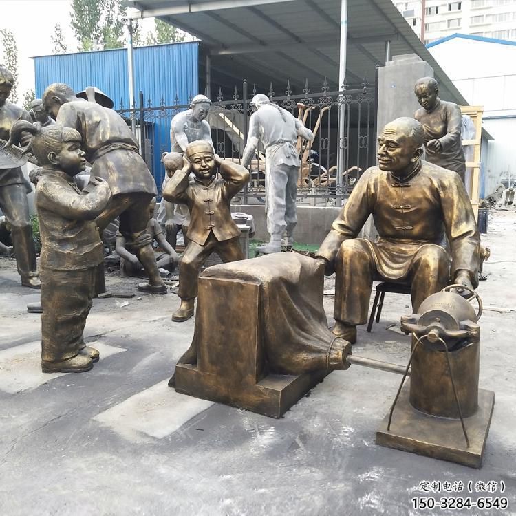 商業街爆米花雕塑 烤漆民俗雕塑 彩繪小吃雕塑