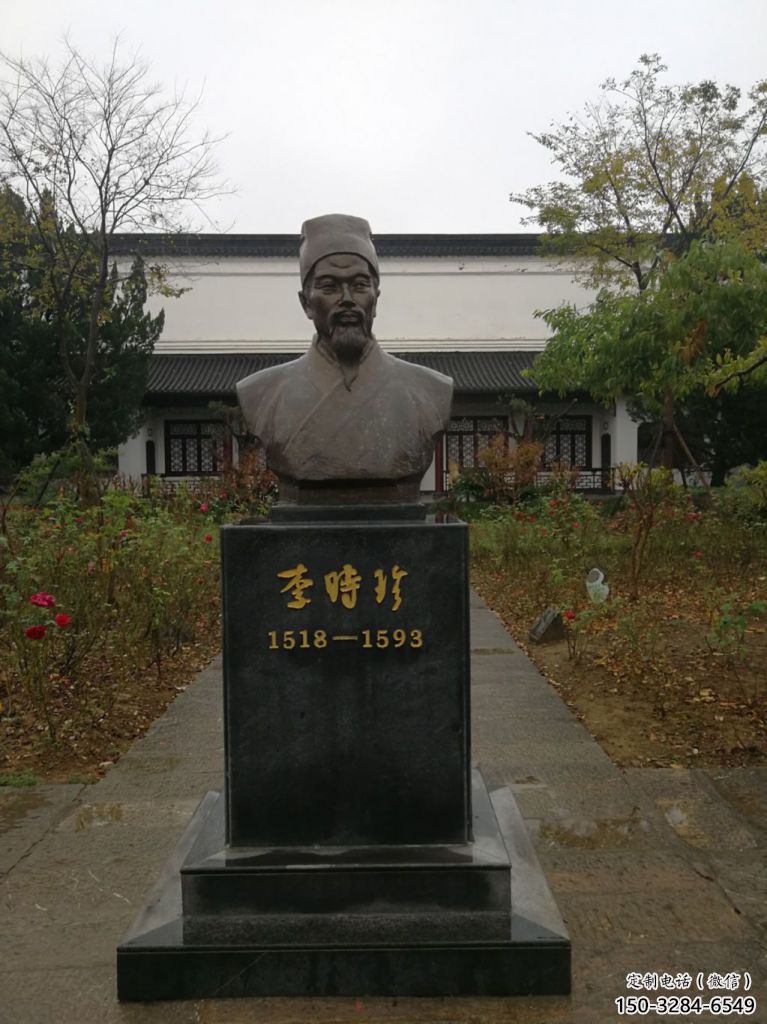 街頭李時珍雕塑 大型別墅區人物雕塑 鑄銅名醫雕塑