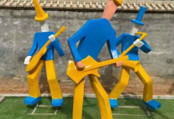 吹拉彈唱雕塑 仿真音樂雕塑 烤漆音樂人雕塑