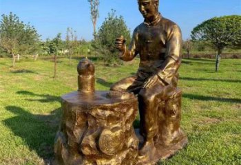 彩繪茶道雕塑 餐飲店制茶雕塑 街頭民俗雕塑