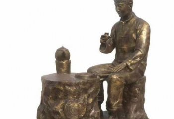 茶道雕塑 戶外民俗雕塑 農村制茶雕塑