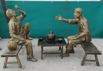 街道火鍋雕塑 現(xiàn)代小吃雕塑 彩繪民俗文化雕塑