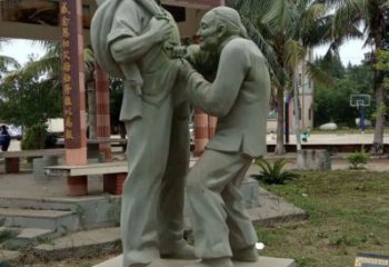 房地產(chǎn)孝道雕塑 現(xiàn)代景觀人物雕塑 幾何文化雕塑