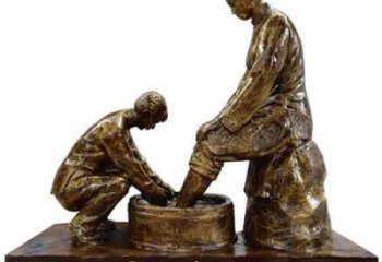 商業(yè)街孝道雕塑 烤漆人物雕塑 彩繪文化雕塑