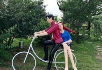 街道愛情雕塑 現代戀人雕塑 彩繪親吻文化雕塑