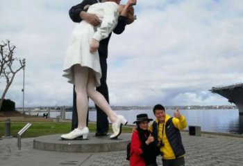 園林愛情雕塑 大型戀人雕塑 中式親吻雕塑