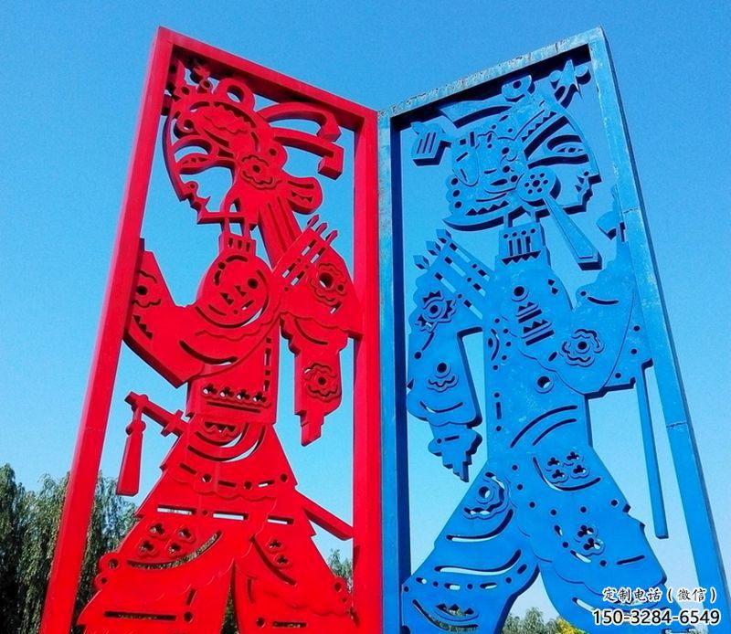 步行街皮影雕塑 游樂場雕塑 鑄造傳統(tǒng)雕塑