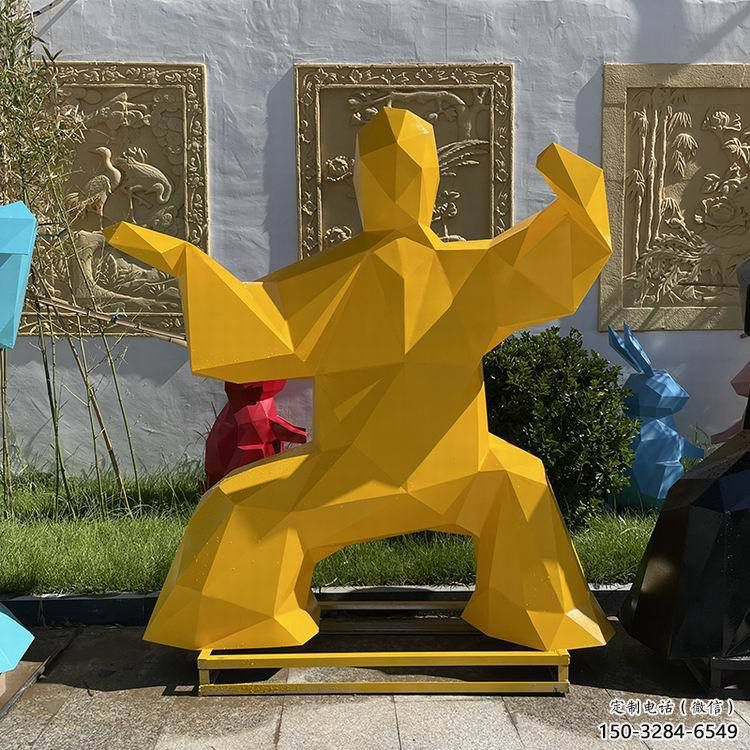 酒店武術雕塑 景觀美陳功夫雕塑 現代練拳雕塑