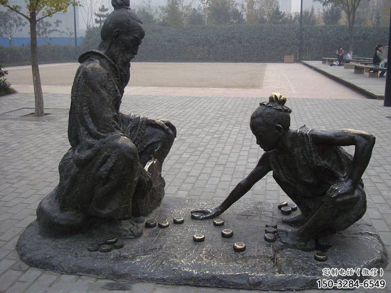 別墅區下象棋雕塑 仿真民俗雕塑 大型雕塑