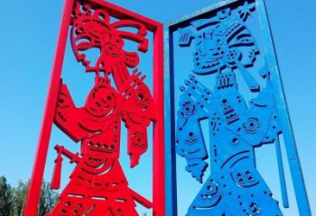 步行街皮影雕塑 游樂場(chǎng)雕塑 鑄造傳統(tǒng)雕塑