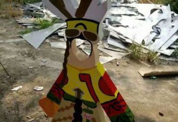 街道皮影雕塑 現代傳統雕塑 彩繪雕塑