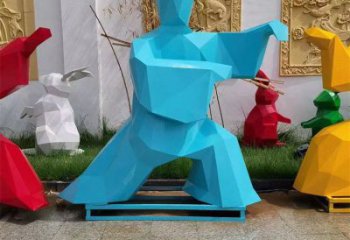 村口武術雕塑 仿古功夫雕塑 公園練拳雕塑