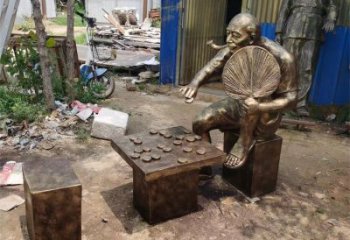 廣場(chǎng)下象棋雕塑 抽象雕塑 烤漆民俗雕塑
