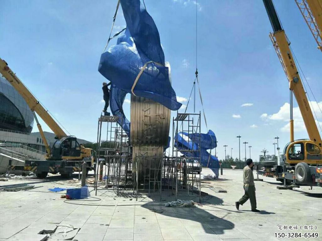 運動場建筑雕塑，不銹鋼五環(huán)雕塑，景區(qū)烤漆建筑雕塑