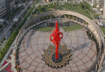 大型中國(guó)結(jié)雕塑 歐式步行街雕塑 彩繪文化雕塑